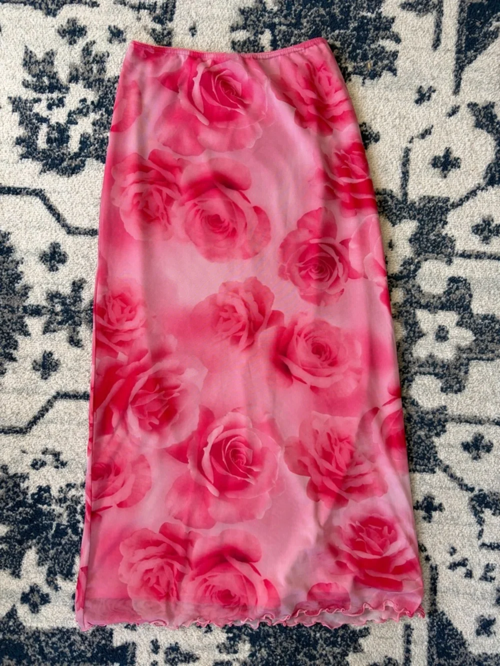 Urban Outfitters Pink Rose Maxi Skirt MEDIUM - Picture 2 of 8